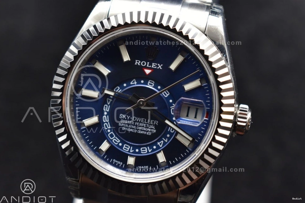 Skydweller SS A23J Oyster Blue Edition on SS Best Dial Noob Bracelet 0122